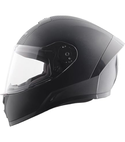 4U Supreme Full Face Helmet ZX9 Flex Black : Amazon.in: Car