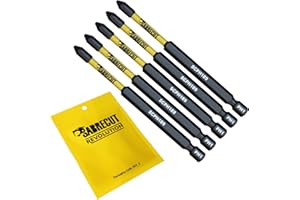 5 x SabreCut SCPH189_5 89 mm PH1 Juego de puntas de destornillador de impacto magnético Phillips Heavy Duty Compatible con Dewalt Milwaukee Bosch Makita y más