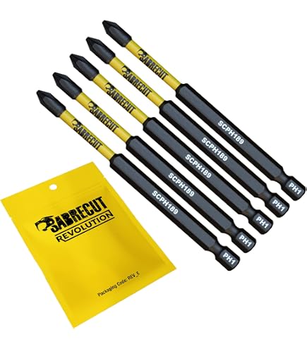 5 x SabreCut SCPZ3152_5 152mm PZ3 set di punte per cacciavite a impatto magnetico Pozi Pozidriv resistente compatibile con Dewalt Milwaukee Bosch Makita e altro
