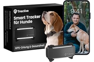 Tractive GPS Tracker Hund | 2025 Edition | Live-Ortung | Weglaufalarm | Aktivitätstracking | Gesundheitswarnungen | Bellverhalten | Empfohlen von Martin Rütter (Schwarz)