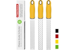 H HOMEWINS 3PCS Zesteur d’Agrume Râpe à Fromage Parmesan Citron Gingembre Ail Chocolat Légumes Fruits - Lame Acérée en Acier Inoxydable | Couverture de Protection | Passe au Lave-Vaisselle