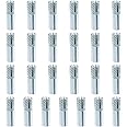 Swpeet 25Pcs 1/4 Inch Premium Zinc Plated Carbon Steel Concrete Knurled Drop in Anchors Assortment Kit, Expansion Screws Internal Forced Expansion Bolts for Solid Concrete