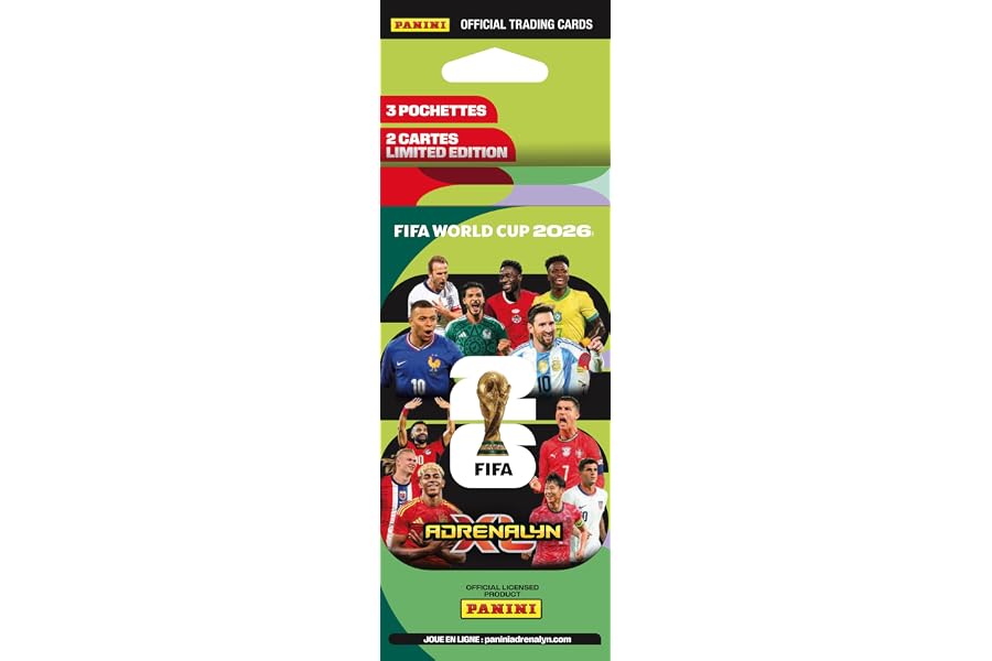 Panini Coupe du Monde DE LA FIFA 2026 Trading Cards Game Blister 3 Pochettes + 2 Cartes édition limitée