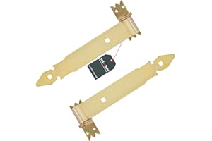 KOTARBAU® Ladenband 300 mm 2 St. mit Kloben Torscharnier Scharnier Baubeschlag Torbeschlag Türbeschlag Rostfrei Torzubehör Verzinkt Gelb Torband Türband