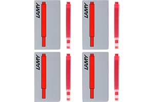 Lamy Cartuchos de tinta para pluma estilográfica, tinta roja, paquete de 20 (LT10RD)