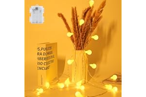 FFZZKJ Lichterkette Batterie Außen Innen für Weihnachten, mit Timer Wasserdicht Lichterkette Kugel für Kinderzimmer, 3M 20LED, Warmweiß
