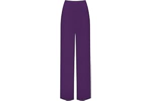 WearAll - Mujer Pantalones Cintura Elástica Palazzo con Pernera Ancha Tallas Grandes 44-54