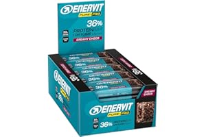 Enervit Pure-Pro Protein Bar 36% Creamy Choco, Barrette Proteiche con Copertura Croccante, 20g di Proteine,Carica proteica Post Allenamento, Senza Glutine e Senza Zucchero, 25 barrette da 55g