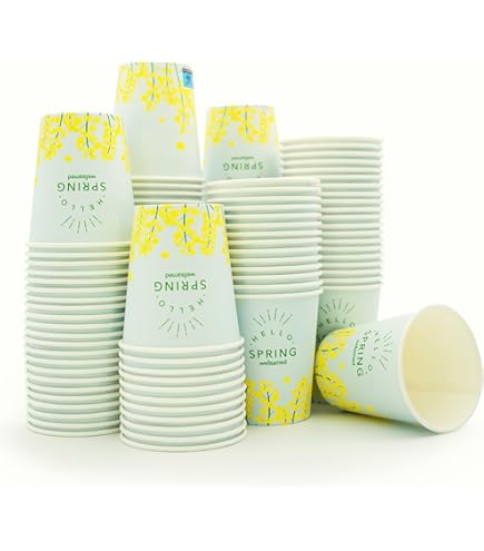 Wellsacup Mundspülbecher Hartpapier Blumen 180ml von Wellsamed I