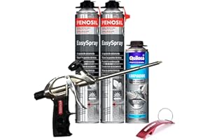Espuma Proyectable de Poliuretano + Pistola Basic + Limpiador de Espuma Fresca - Llavero Bricolemar de Regalo (Pistola Basic + 2 Espumas + 1 Limpiador)