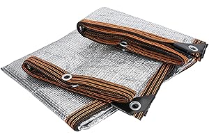 AOCET Tela de aluminio para sombra, 99% paneles de tela con ojales para invernadero, protector solar, tela de malla reflectante, gruesa, HDPE (tamaño: 4,1 × 6 m)