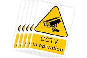RDLCAR CCTV In Operation Signs 1mm Rigid PVC Pack of 5 Signage Durable 200mm x 300mm Security Warning Signs Outdoor