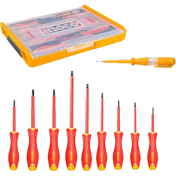 INGCO 10 pcs Juego de Destornilladores aislados 1000V VDE en ...