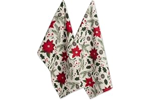 DII Christmas Kitchen Towel Set, Floral Tea Towels for Baking, Cleaning, Entertainment & Cooking, 18x28, Woodland Holiday, 2 Piece