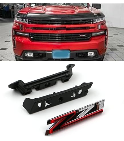 Yoaoo 5-Inch Grille Z71 Off-Road Emblem Badge – Matte Black Red 3D Alloy For Silverado, Sierra, Colorado