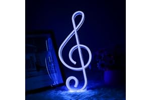 AOOTE Musical Note Neon Signs,USB or Battery Powered LED Musical Note Neon Lights,LED Neon Light for Wall Decor,Musical Notation Neon Sign,Neon Wall Light for Bedroom,Party,Birthday Gift (Blue)