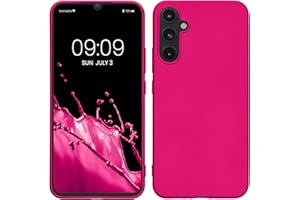 kwmobile Funda para Samsung Galaxy A34 5G Carcasa - Case TPU y Silicona Ultrafino - Antigolpes con Bordes elevados - Apto Carga inalámbrica - Fucsia Metalizado