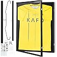 VEVOR Jersey Display Frame Case, 24 x 32 x 1.5 in, Large Lockable Sport Jersey Shadow Box with 98% UV Protection PC Glass and Hangers, for Baseball Basketball Football Hockey Shirt and Uniform, Black