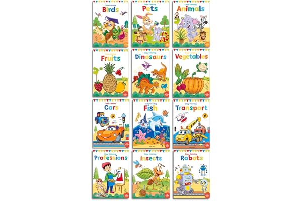 Colouring Books: Pack of 12 Copy Colour Books For Children Premium Paper Quality Wonder House Books Paperback Coloring Book, 1 January 2019