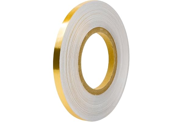 ONEHOME Golden Tape (2CM x 5M) - Self-Adhesive Tiles Gap Foil Line Border Tape Mirror Finish DIY Craft Decorative Floor Sealing Strip, Seam Sticker, Golden Patti for Home, Wall, Ceiling & Cabinet.