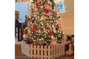 GUAN 4 pcs White Plastic Picket Fence, Christmas Xmas Tree Wedding Party Decoration, Miniature Home Garden Border Grass Lawn Edge Fence (One Pack is 6.5 FT in Total)