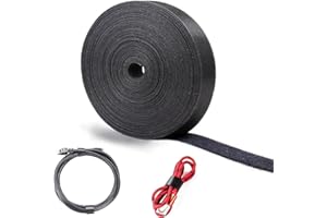 HASA zone Bridas Cables 15 M × 15 MM, Rollo Bridas Reutilizables Nylon, DIY Longitudes Bridas para Cables, Sujeta Cables para Cable Management, Negro