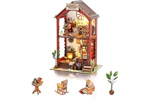 Cuteefun Mini Casa de Muñecas Bricolaje con Muebles, Hacer su Propio Modelo de Casa de Artesanía, Artesanía Artesanal Regalo de Cumpleaños Acción de Gracias Navidad (Librería Mágica)
