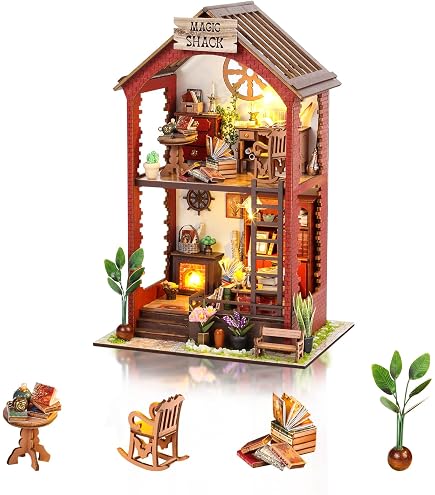 Cuteefun Maison Miniature a Construire DIY Maison Poupee Miniature Bois en Kit avec Meubles Musique et Outils, Cadeau de Bricolage Artisanal, Temps de Loisirs
