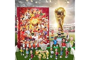 HOIDOKLY Calendario de Adviento de fútbol 2025, calendario de cuenta regresiva de Navidad de 24 días, calendario de Adviento incluye 24 accesorios de fútbol, para regalos de Navidad 2024 (A)
