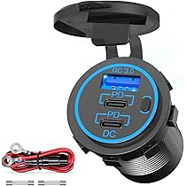 Caricabatteria Auto 4 Porte USB 78W - Doppio PD 30W E QC 18W, 12V, Con Interruttore, Per Auto, Barca, Camper - Foto 13