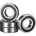 HiPicco 6001-2RS Deep Groove Ball Bearings, ID 12mm x OD 28mm x Width 8mm Double Rubber Sealed Ball Bearing Pre-Lubricated Chrome Steel Z2 Lever 4pcs
