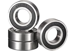 HiPicco 6001-2RS Deep Groove Ball Bearings, ID 12mm x OD 28mm x Width 8mm Double Rubber Sealed Ball Bearing Pre-Lubricated Chrome Steel Z2 Lever 4pcs
