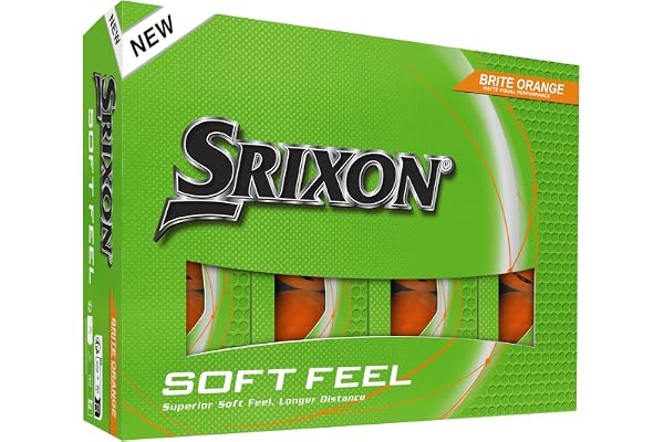 Srixon Soft Feel Brite - Balles de Golf Haute visibilité et Toucher Ultra-Doux | Distance Longue et trajectoire Stable| Spin contrôlé et repérage Rapide | Orange/Rouge/Vert