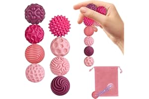 Zingbee 8 Stück Magnetische Fidget Toys, Silikon Magnetkugeln Anti-Stress Bälle, Sensorik Spielzeug für Erwachsene und Kinder, Sensorische Magnetische Kugeln Set, Stressabbau und Entspannung（Rosa）