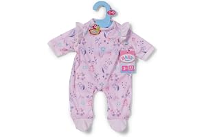 Babyfödd sparkdräkt skog med heltäckande tryck och volangärmar för 43 cm dockor