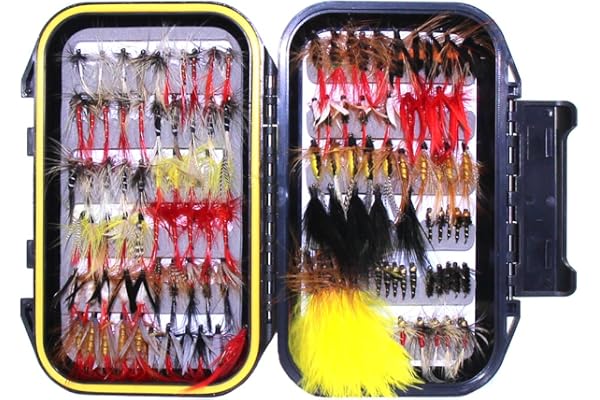 Croch Mouche en forme de pêche à la main - Leurre artificiel avec boîte étanche