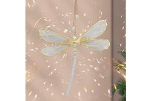 DNDGDLUA Suncatcher Fensterdeko Cristales SonnenfäNger FensterfäNger Fensterprisma Kristall Deko Rainbow Glas Cristales para colgar el sol Jardín (Libélula)