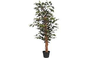 Blooming Artificial - Ficus Tree Artificial Plant, Large Fake Plant in Pot for House and Indoors, Year Round Decorative Realistic Faux Foliage (Green) (120cm/ 4ft)