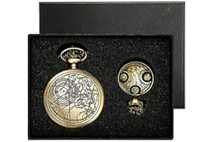 YISUYA Vintage Pocket Watches for Men Boy, FOB Pocket Watch with Chain, Father's Day Gifts, Valentine's Day Gifts, Birthday Gifts, Necklace Gifts for Women, Gift Box and Card