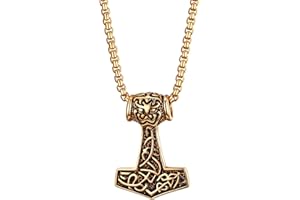 OIDEA Collana Catena con Pendente Ciondolo Martello di Thor in Acciaio Inox Uomo,Colore a Scelta