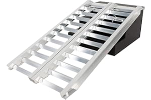 WORHAN 2 Rampes de Chargement 180cm (Une Paire) 4000kg Robuste Rigidité Extrême Aluminium Plate-Forme Auto Voiture ATV Moto Rampe Tracteur Pelleteuse HR6