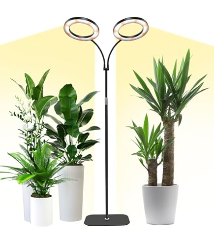 Lampada LED Per Piante A Spettro Completo - 4 Teste Flessibili Con Timer | 80 LED Per Crescita Interna E Serra