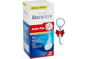 ELITE SELECT Retainer Cleaner Active Plus 136 Tablets (3.5 Months Supply) + Bonus Removal Tool – Brite & Fresh Dental Cleaning for Dentures, Aligners, Invisalign, Mouthguards – Odor-Free, Kills 99.9% Bacteria