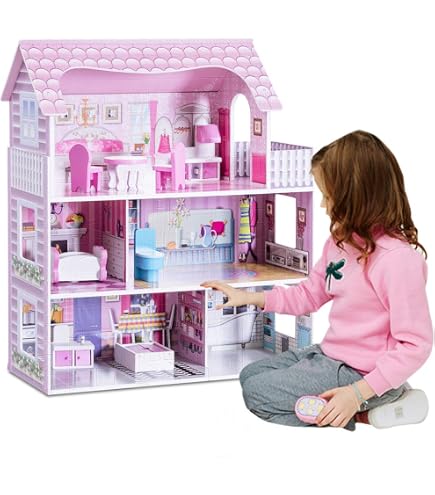 Kinderplay Grande Maison de poupée en Bois - Maison de poupée, Convient