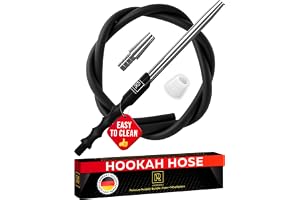M. ROSENFELD Slang med munstycke – 150 cm mjuk beröring shishum (livsmedelssäker) inkl. lång 40 cm Ergo aluminium munstycke Shisha set svart