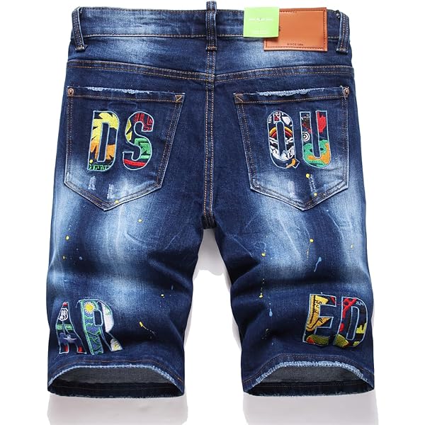 Jeans Uomo Slim Fit Elasticizzati Kdtoll – Design Con Spruzzi Di Inchiostro E Taglio Moderno, Stile Streetwear Y2K