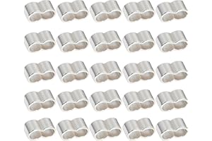 Vroxdrez 25 Abrazaderas de Cuerda de Aluminio Inoxidable, 6 mm, Profesionales para Cuerda Elástica, Cuerda de Lona, Cuerda de Goma, Uso Exterior o Industrial