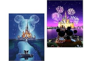 Capaneus Diamond Painting Kit, 2 Piezas Diamantes Painting Castillo, 5D Pintura de Diamante Niños Adultos, DIY Diamond Painting para Regalos Niños Adultos, Decoración del Hogar 30x40cm