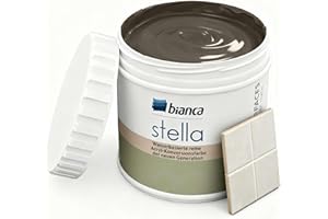 Bianca Stella Fliesenfarbe Ohne Schleifen - Wasserbasierter Parfümierter Fliesenlack für Badezimmer, Küche, Bodenfliesen, Wandfliesen - Erdbraun, Glänzend, Kratzfest, Hochdeckend, 500ml