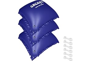 CACSPS 3 Packs Winter Pool Cushions, 122 x 122 cm, Ultra Thick Air Cushion, Air Cushion, Pool Winter, Inflatable Winter Cushion, Winter Cushion for Pool, Includes 2 x Wheels Rope, Blue